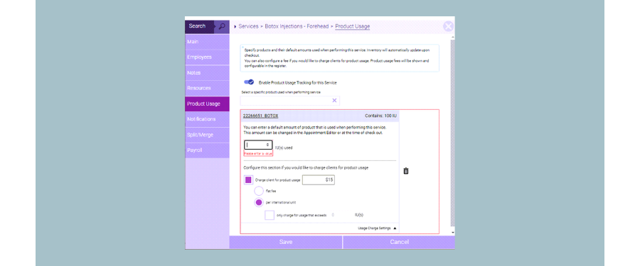 Meevo product usage tool - salon, spa, and med spa software